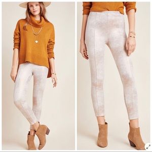 Anthropologie Suede Metallic Leggings: NWT, 27